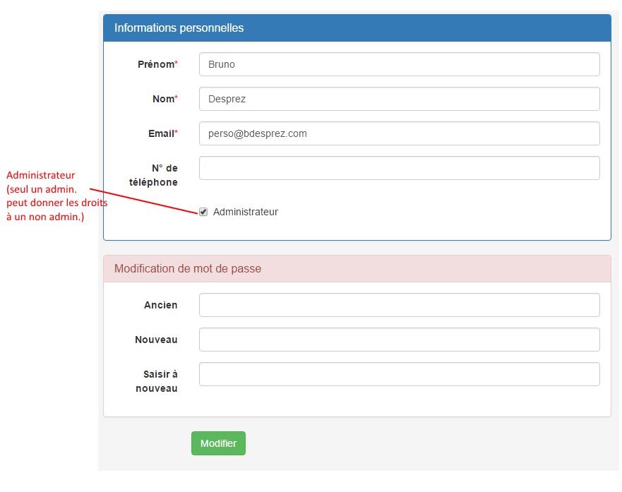 informations utilisateur